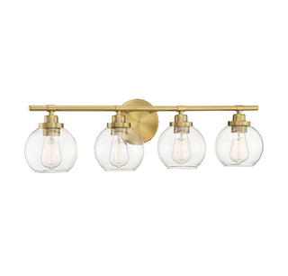 Carson 4-Light Bathroom Vanity Light in Warm Brass