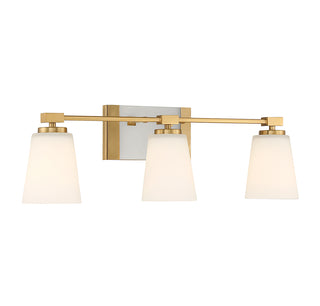 Darby 3-Light Bathroom Vanity Light in Warm Brass