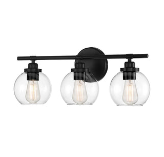 Carson 3-Light Bathroom Vanity Light in Matte Black