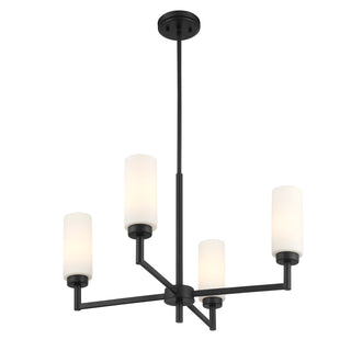4-Light Chandelier in Matte Black