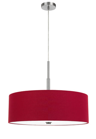 22" Height Linen Fabric Drum Pendant Shade in Red