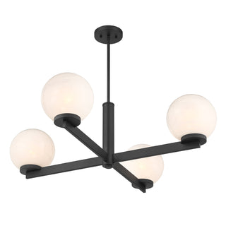 4-Light Chandelier in Matte Black