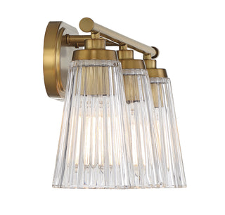 Chantilly 3-Light Bathroom Vanity Light in Warm Brass