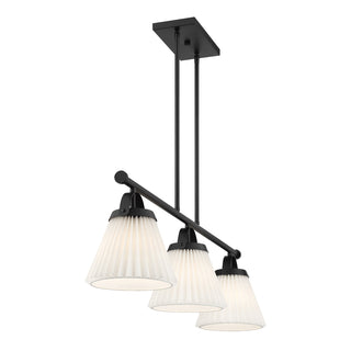 3-Light Linear Chandelier in Matte Black