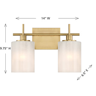 2-Light Bathroom Vanity Light in Natural Brass