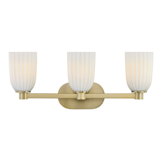 Baldwin 3-Light Bathroom Vanity Light in Noble Brass