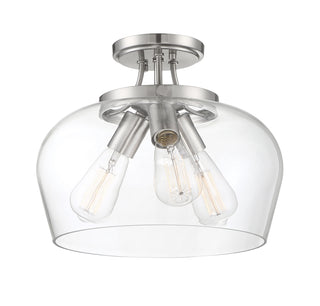 Octave 3-Light Ceiling Light in Satin Nickel