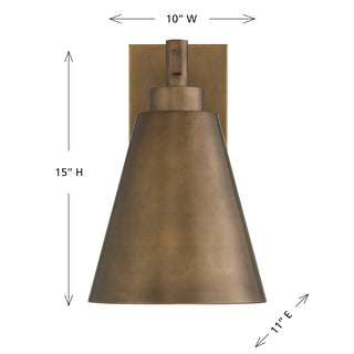 Ryder 1-Light Outdoor Wall Lantern in Atlas Bronze