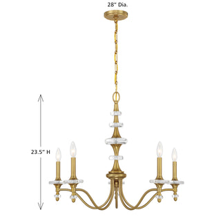 Champlain 5-Light Chandelier in Warm Brass