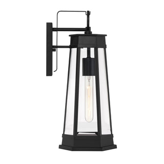 Payne 1-Light Outdoor Wall Lantern in Matte Black