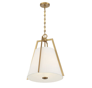 Mansfield 3-Light Pendant in Warm Brass