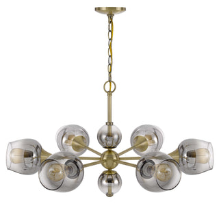 60W X 6 Pendleton Metal Chandelier With Electoral Plated Smoked Glass Shades