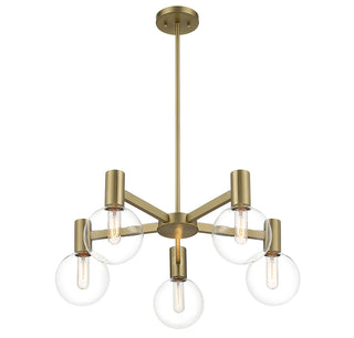Wright 5-Light Chandelier in Warm Brass