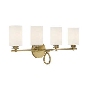 Woodbury 4-Light Bathroom Vanity Light in Warm Brass