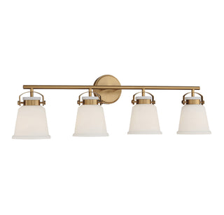 Kaden 4-Light Bathroom Vanity Light in Warm Brass