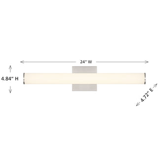 Colt 24" Contemporary LED Cylinder Vanity Light in Satin Nickel