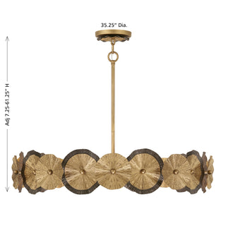 Lincoln 5-Light Pendant in Distressed Gold and Bronze by Breegan Jane