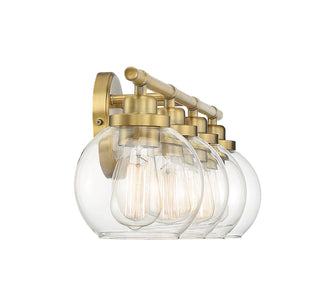 Carson 4-Light Bathroom Vanity Light in Warm Brass