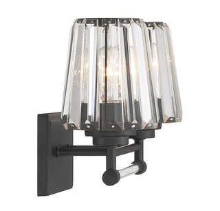 Garnet 2-Light Bathroom Vanity Light in Matte Black