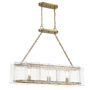 Genry 3-Light Linear Chandelier in Warm Brass