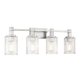 Concord 4-Light Bathroom Vanity Light in Silver and Polished Nickel