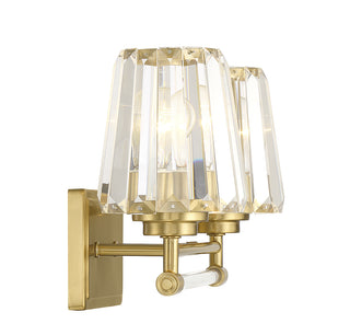 Garnet 2-Light Bathroom Vanity Light in Warm Brass