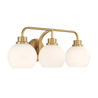 3-Light Bathroom Vanity Light in Natural Brass