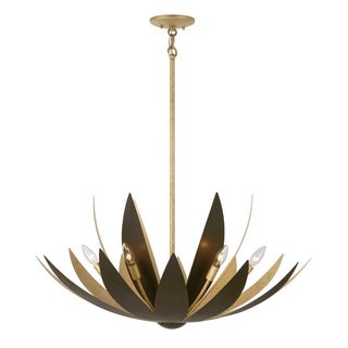 Loto 6-Light Pendant in Centura and Burnished Gold by Breegan Jane