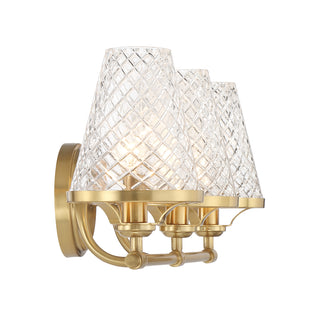 Candler 3-Light Bathroom Vanity Light in Warm Brass