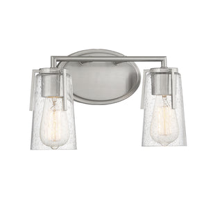 Sacremento 2-Light Bathroom Vanity Light in Satin Nickel