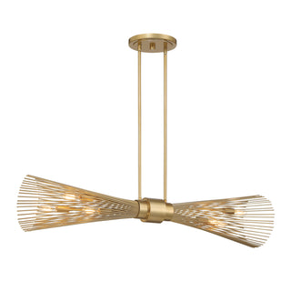 Longfellow 6-Light Linear Chandelier in Burnished Brass