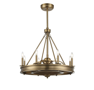 Lyon 8-Light Fan D'Lier in 
Warm Brass