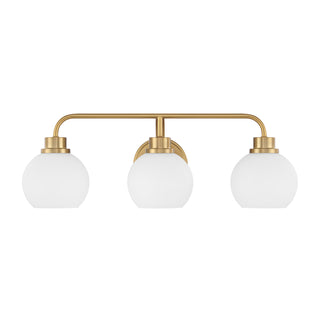 3-Light Bathroom Vanity Light in Natural Brass