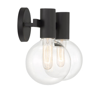 Wright 2-Light Bathroom Vanity Light in Matte Black