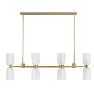 Baldwin 8-Light Linear Chandelier in Noble Brass