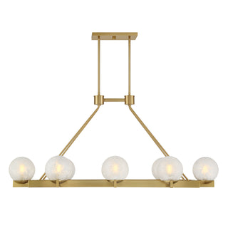 Darien 8-Light Linear Chandelier in Warm Brass