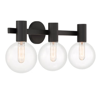 Wright 3-Light Bathroom Vanity Light in Matte Black