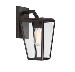 Milton 1-Light Outdoor Wall Lantern in English Bronze