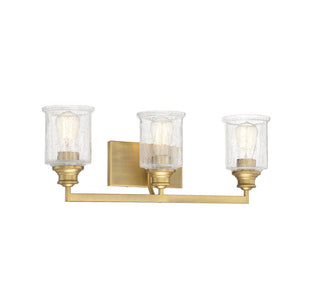 Hampton 3-Light Bathroom Vanity Light in Warm Brass