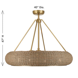 Gaia 4-Light Fan D'Lier in Warm Brass by Breegan Jane