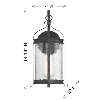 Preston 1-Light Outdoor Wall Lantern in Iron Oxide