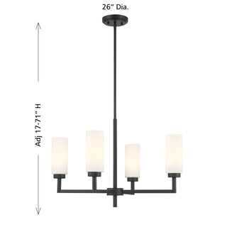 4-Light Chandelier in Matte Black