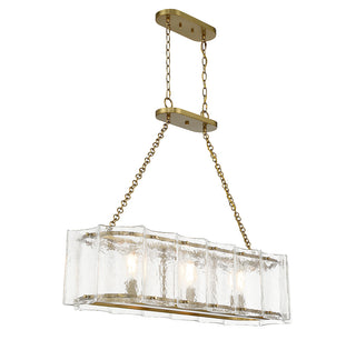 Genry 3-Light Linear Chandelier in Warm Brass
