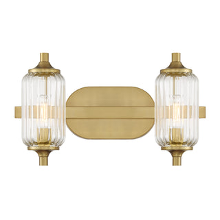 Holton 2-Light Bathroom Vanity Light in Warm Brass