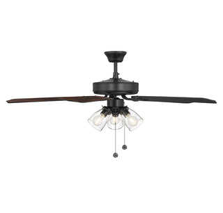 52" 3-Light Ceiling Fan in Matte Black