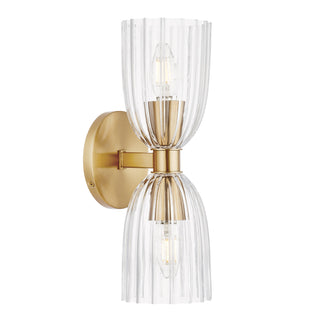 2-Light Wall Sconce in Natural Brass