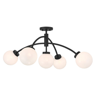 Redfield 5-Light Semi-Flush in Matte Black