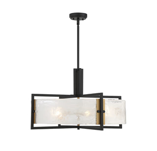 Hayward 5-Light Pendant in Matte Black with Warm Brass Accents