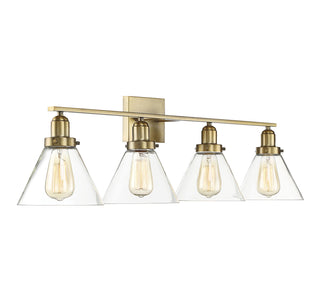 Drake 4-Light Bathroom Vanity Light in Warm Brass