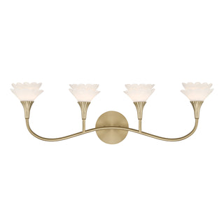 Florena 4-Light Bathroom Vanity Light in Noble Brass by Breegan Jane